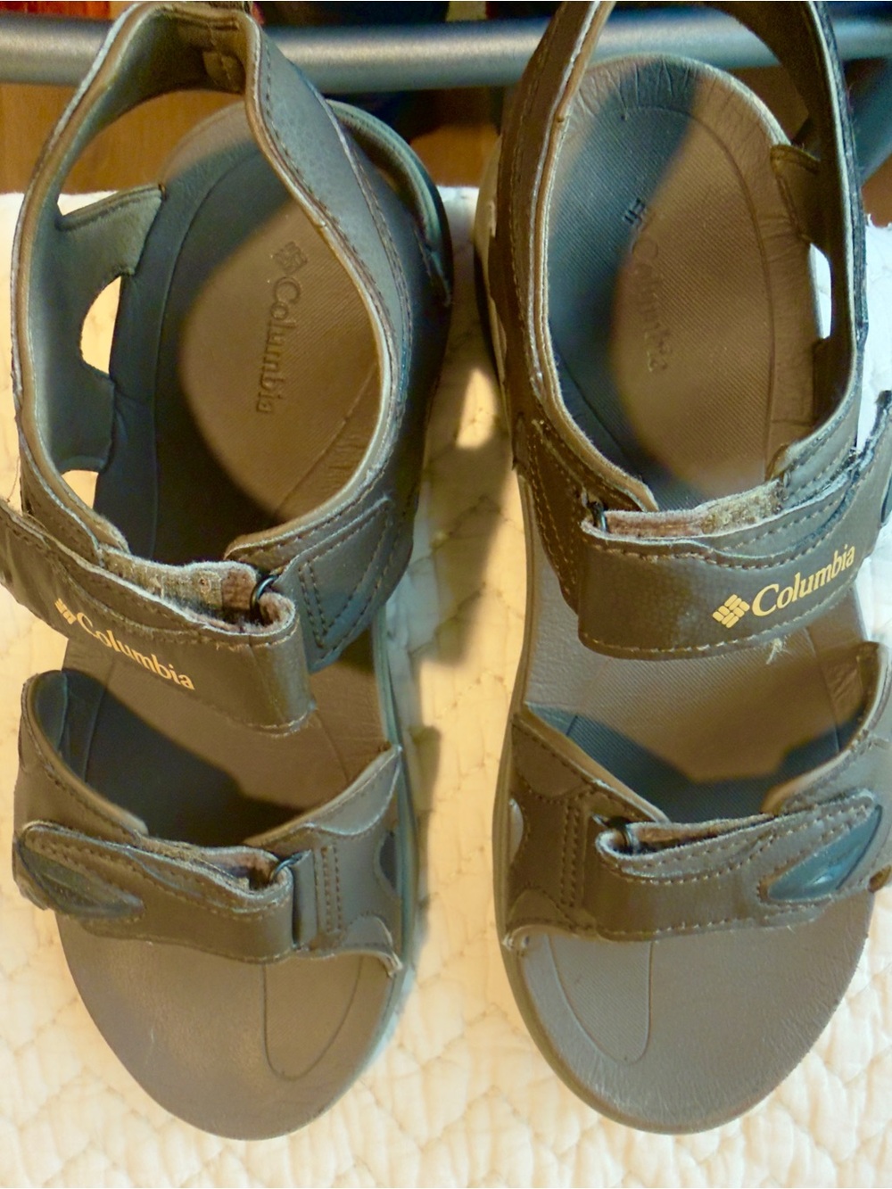 Columbia Kids Olive Brown Hook-and-Loop Outdoor Sandals